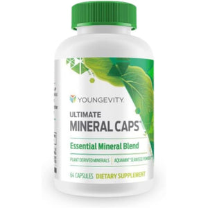 Youngevity Ultimate Mineral Caps™ - 70+ Essential Full Spectrum Trace Minerals - Nutrient-Dense, Derived from Humic & Aquamin Seaweed (64 Capsule)