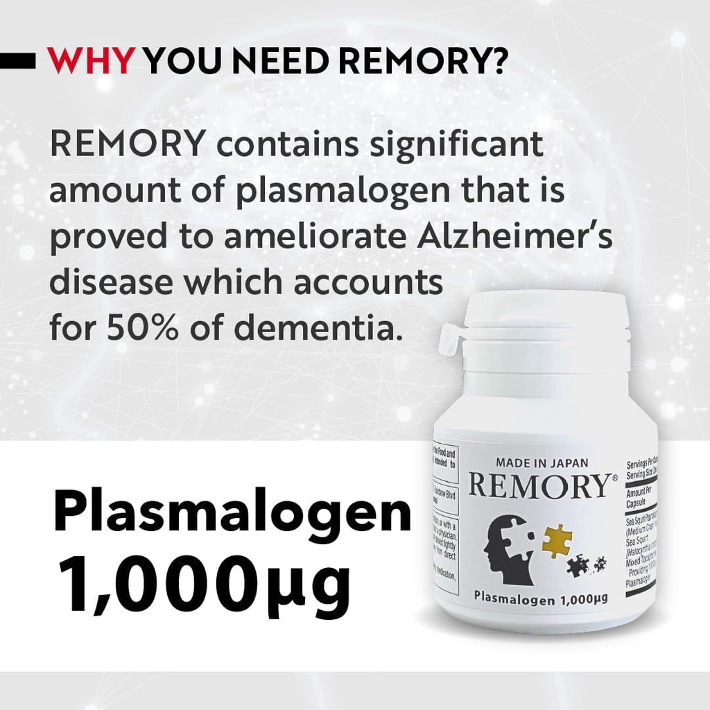 REMORY Plasmalogen Sea Squirt Supplement - Brain Health Supplement - 30 Days Supply