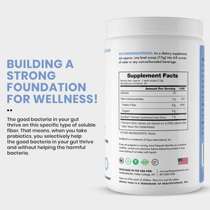 PERFECT PASS Prebiotic PHGG Partially Hydrolyzed Guar Gum 210G Powder - 100% Natural Gluten Free Non GMO - Certified Kosher Vegetarian Sugar Free