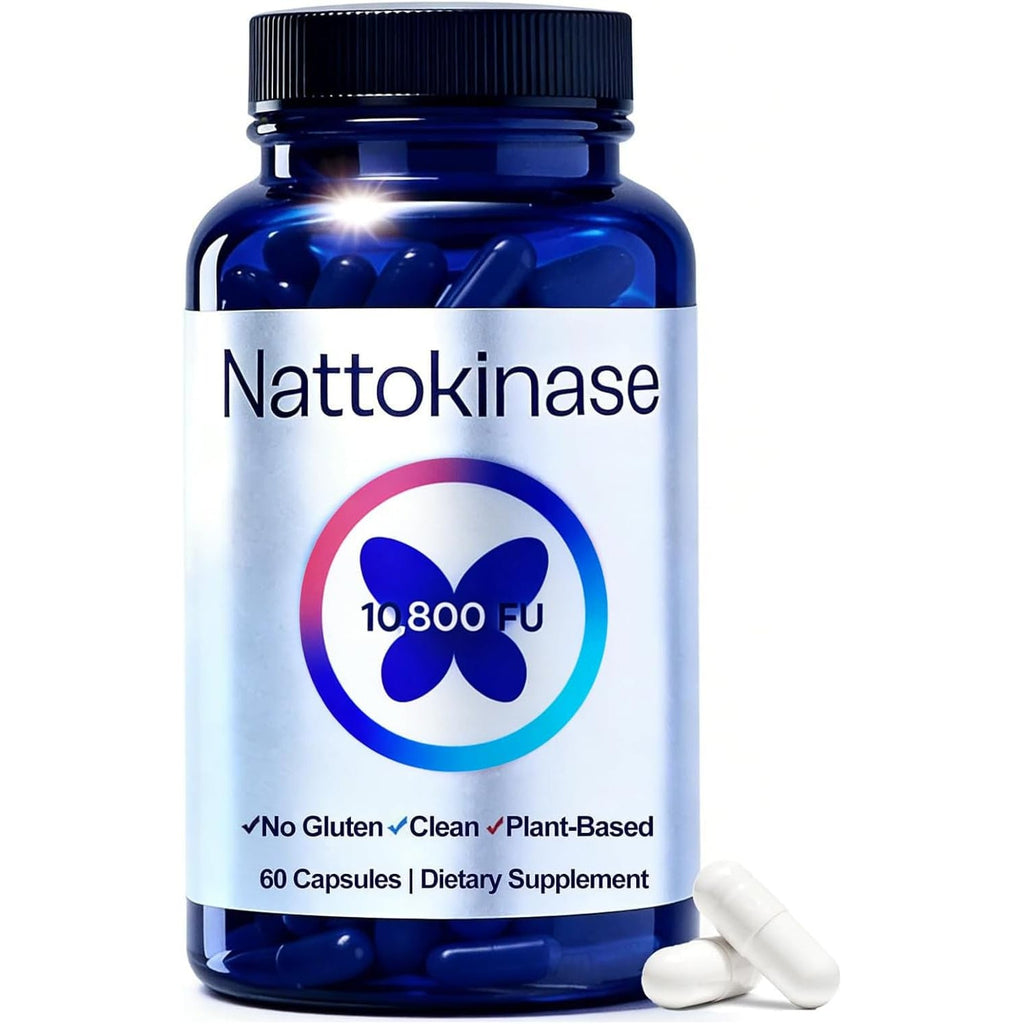 Nattokinase Supplement with 10,800 Fu，Ultimate Nattokinase Supplement Organic,Odorless Fermented Soy Enzyme, Vegan, Gluten Free, Easy Daily Routine, 60 Capsules (1Pc)