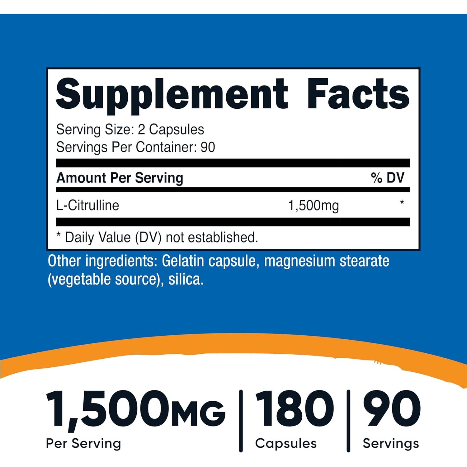 Nutricost L-Citrulline 1500Mg, 180 Capsules - 750Mg per Capsule, Gluten Free, Non-Gmo, Packaging May Vary