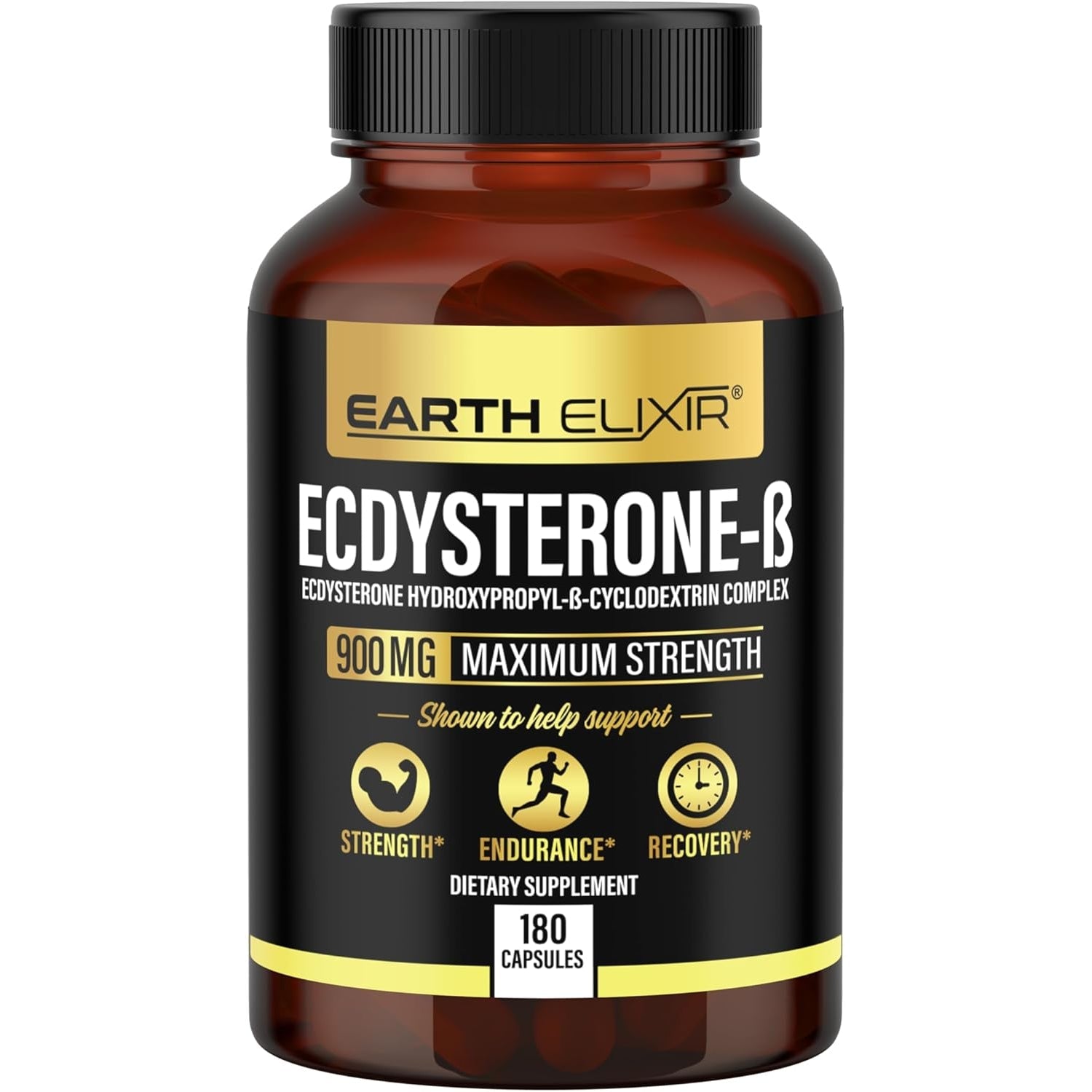 Earth Elixir Ecdysterone Supplements 900Mg (180Capsules) – Made in USA - Muscle Building Supplements for Men W/ 95% Beta Ecdysterone W/Hydroxypropyl-Β-Cyclodextrin for Enhanced Bioavailability