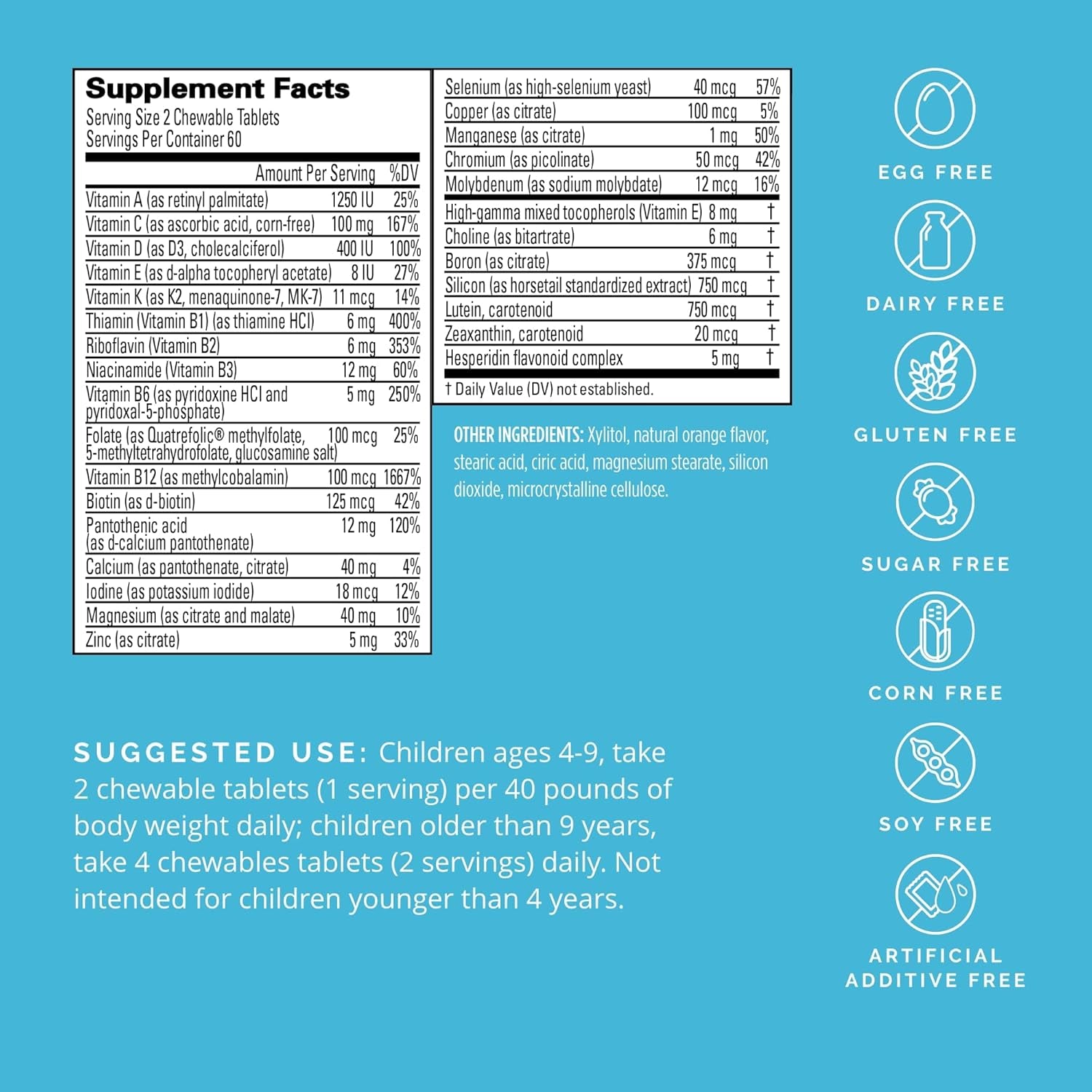 BRAINMD Dr Amen Kids’ Neurovite, Orange Flavor - 120 Penguin-Shaped Chewables - Multivitamin & Mineral Supplement - Promotes Healthy Development & Growth - Gluten Free - 60 Servings