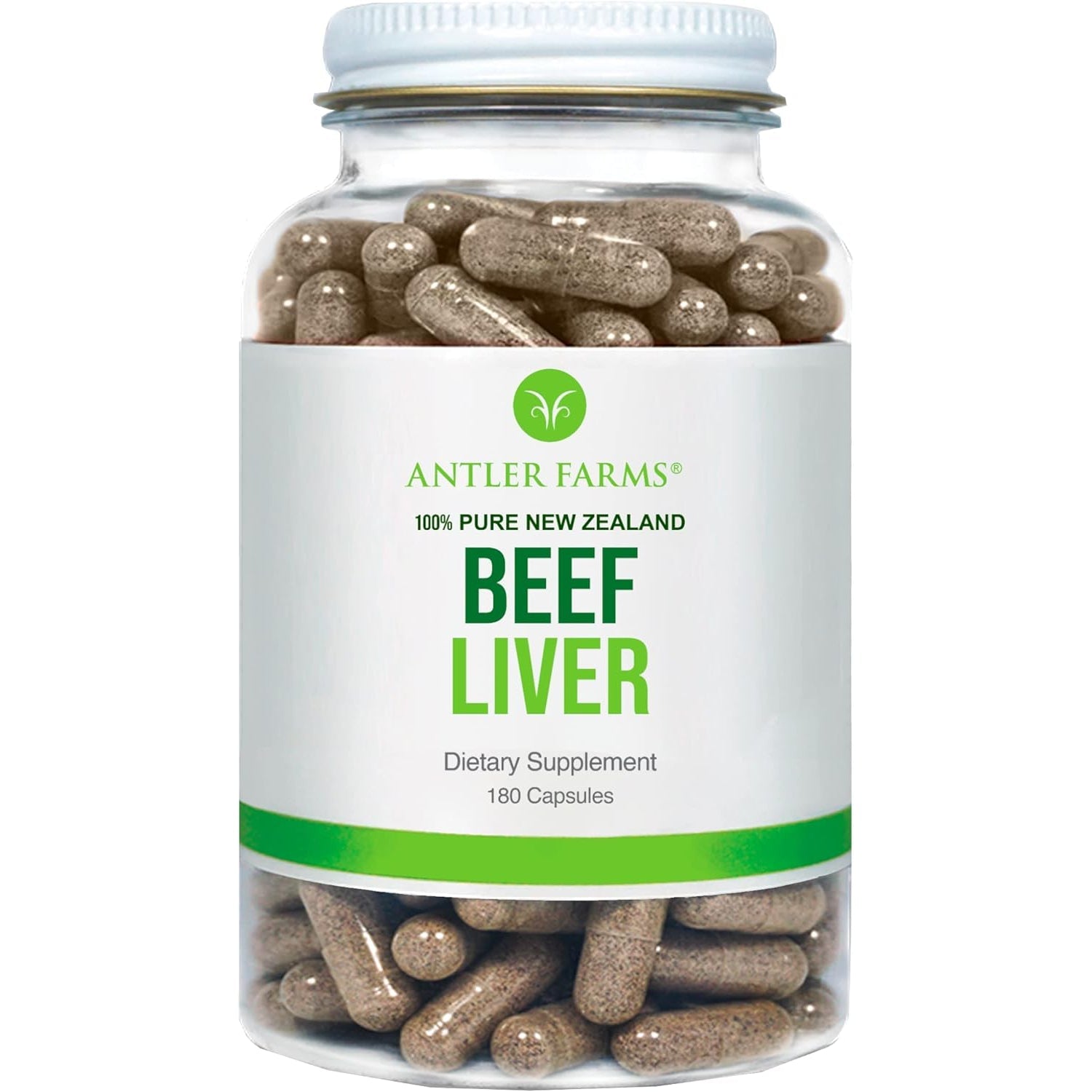 Antler Farms – 100% Pure New Zealand Beef Liver, 180 Capsules – Grass Fed, Cold Processed, Rbgh Free, No Fillers or Additives