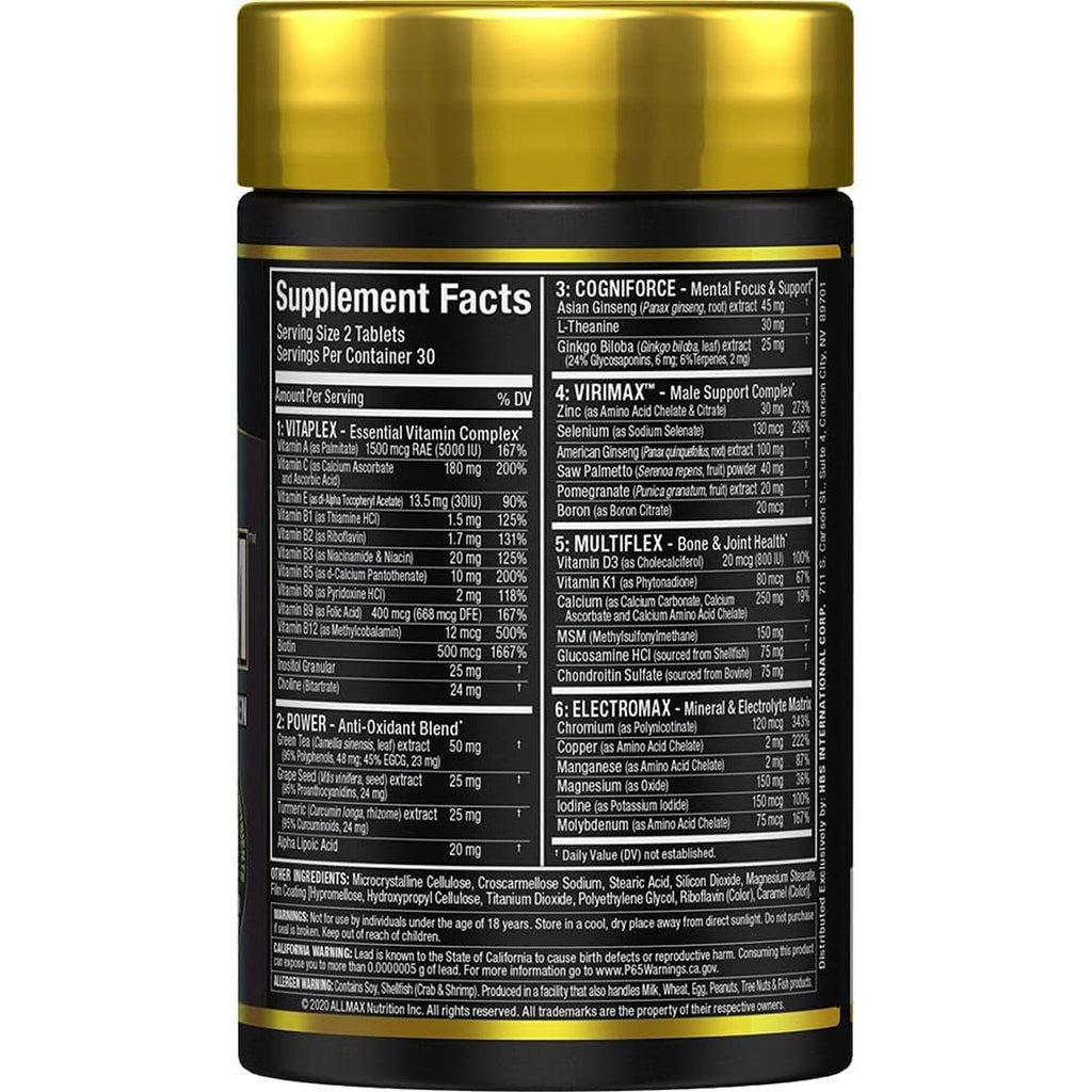 ALLMAX Nutrition Premium Vitaform, Performance Vitamin for Men, 60 Tablets