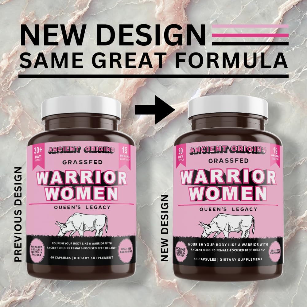 Ancient Origins Women’S Beef Organ Complex – 7 Grass Fed Organs (Liver, Heart, Colostrum & More) – Pasture Raised, Grass Finished – Balance Hormones, Boost Energy & Wellness