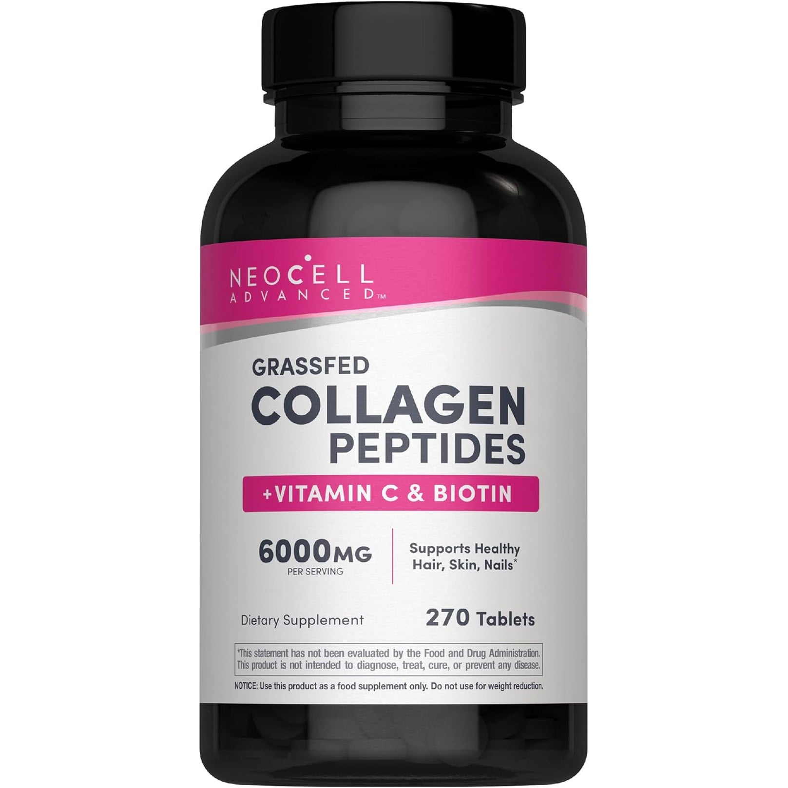Neocell Advanced Collagen Peptides | 270 Tablets | 6000Mg | for Women and Men | with Vitamin C & Biotin | Non-Gmo, Gluten & Soy Free