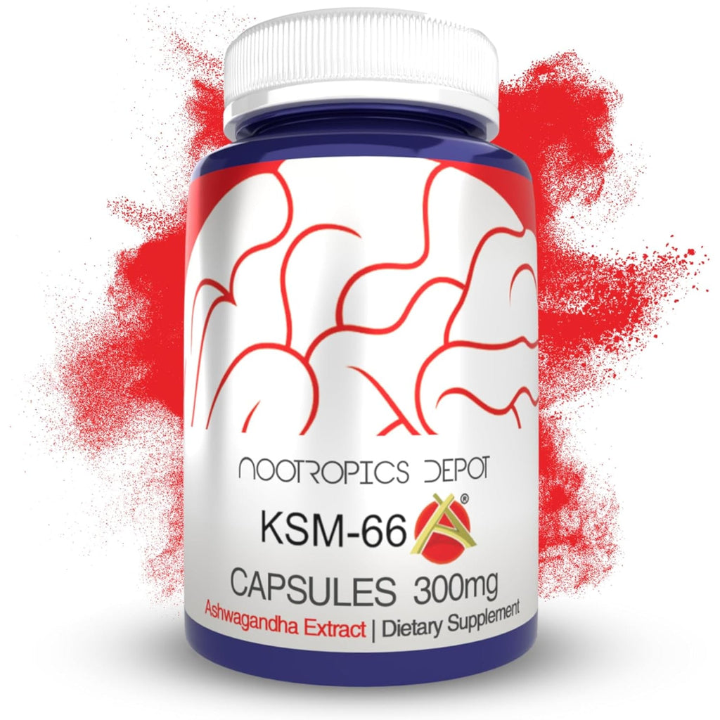 Nootropics Depot KSM-66 Ashwagandha Capsules | 300Mg | 90 Count | Withania Somnifera Extract | Ayurvedic Herb | Adaptogen Supplement | Promote Relaxation*