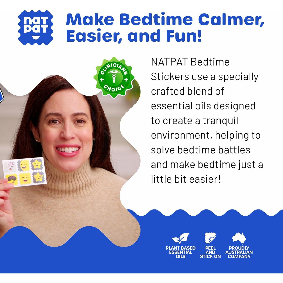 BUZZPATCH NATPAT Sleepy Patch Bed Time Stickers for Kids - Sleep Promoting Patch - Non-Toxic Solution for Better Sleep - Chemical & Drug Free, Melatonin Free Natural Patch (24 Pack)