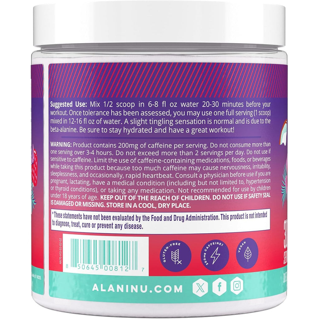 Alani Nu Pre Workout Powder Hawaiian Shaved ICE, Amino Energy Boost, Endurance Supplement, Sugar Free, 200Mg Caffeine, L-Theanine, Beta-Alanine, L-Citrulline, 30 Servings