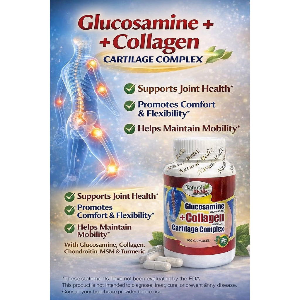 GLUCOSAMINE CHONDROITIN + HYDROLYZED Collagen + Cartilage Complex - Premium Joint Support 100% Peruvian Supplement
