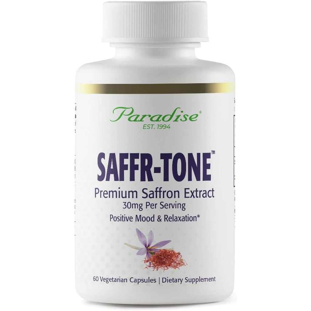 Paradise Herbs Saffr-Tone, Saffron Extract, Active Whole Spectrum Extract, Super Potent, Ultra Pure, Vegan, Non-Gmo, Gluten Free, 60 Vegetarian Capsules