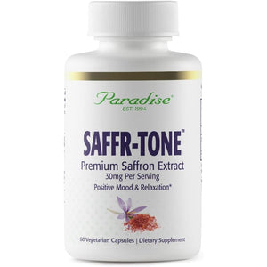 Paradise Herbs Saffr-Tone, Saffron Extract, Active Whole Spectrum Extract, Super Potent, Ultra Pure, Vegan, Non-Gmo, Gluten Free, 60 Vegetarian Capsules
