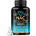 NAC Supplement | Selenium | B6 | B12 - Antioxidant, Immune Support - N Acetyl Cysteine 600 Mg per Capsule, 1200 Mg per Serving - Lab Tested - Non-Gmo, Gluten-Free, Vegan - 120 Caps, 2 Month Supply