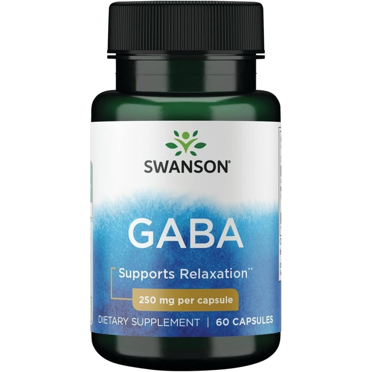 Swanson GABA Gamma Amino Acidbutyric Acid 250 Milligrams 60 Capsules