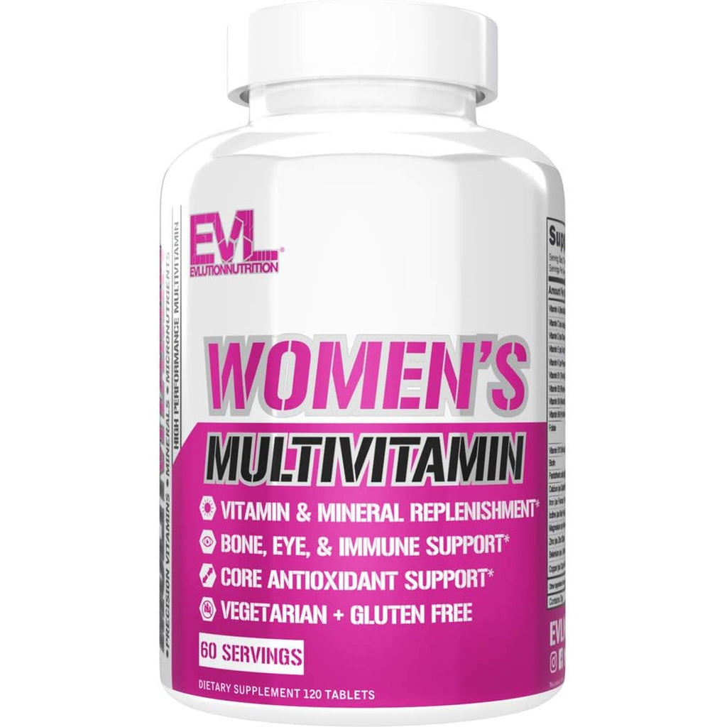 Evlution Nutrition Women'S Multivitamin - Full Spectrum Vitamins & Minerals, Immune Health, Vitamin C & D, Iron, Zinc, Antioxidants & Bioflavonoids, Skin, Hair, Bone, Eye Health, 120 Tablets, 60 Days