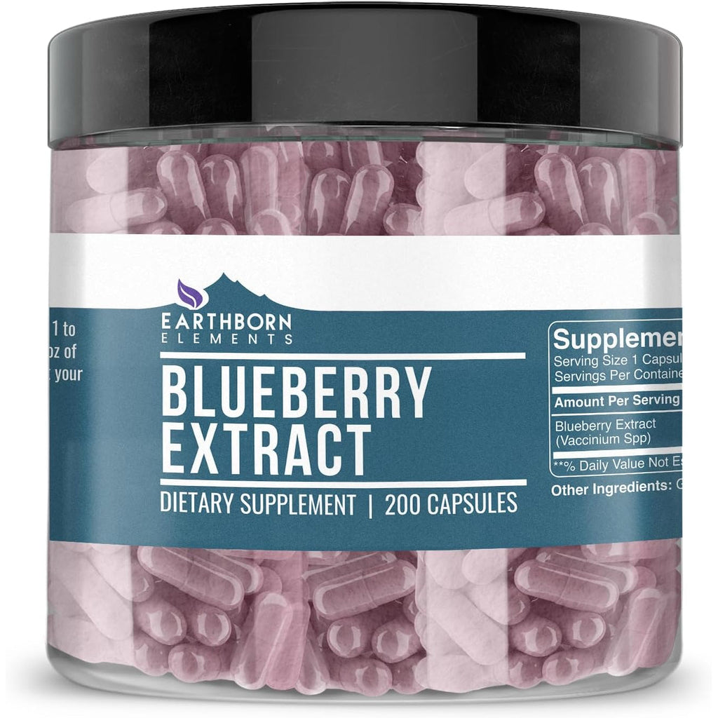 Earthborn Elements Blueberry 10:1 Extract Capsules, Pure & Undiluted, No Additives