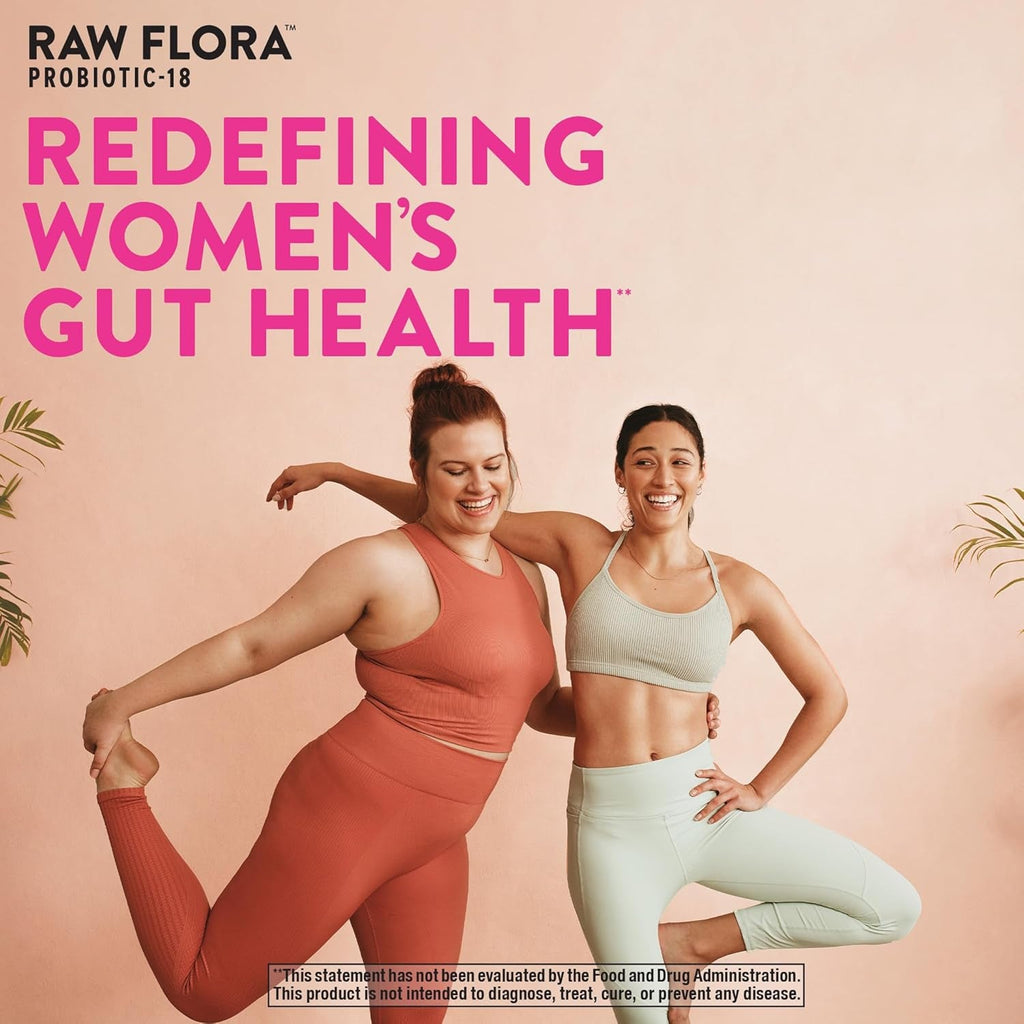 Raw Flora Women'S Probiotics | Dr. Formulated 60 Billion CFU + Prebiotics | Digestive, Vaginal & Urinary Support | 33 Vegan Capsules with Cranberry & D-Mannose | Shelf Stable