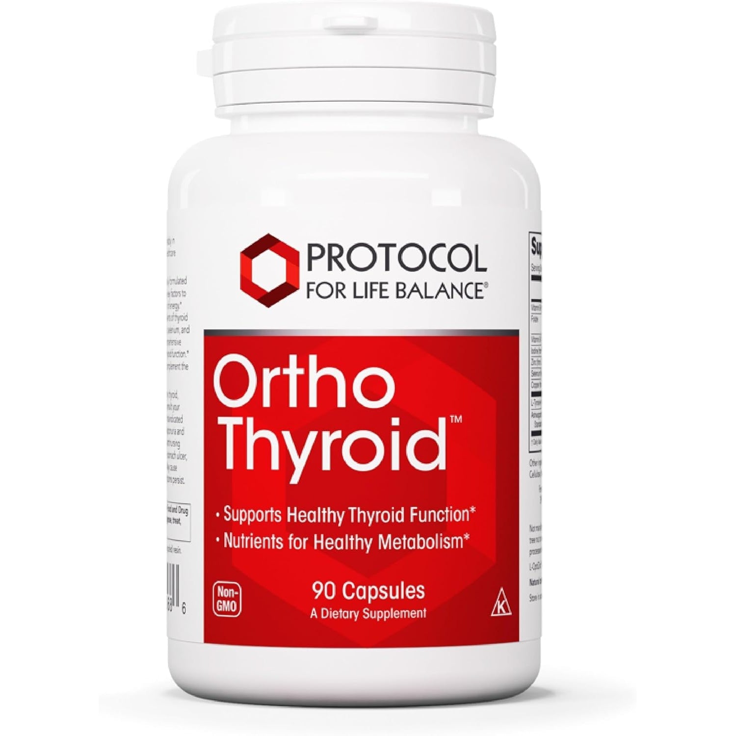 PROTOCOL for LIFE BALANCE Ortho Thyroid - Supports Healthy Thyroid Function* - with Ashwagandha, Zinc & Selenium - Non-Gmo & Kosher - 90 Veg Capsules