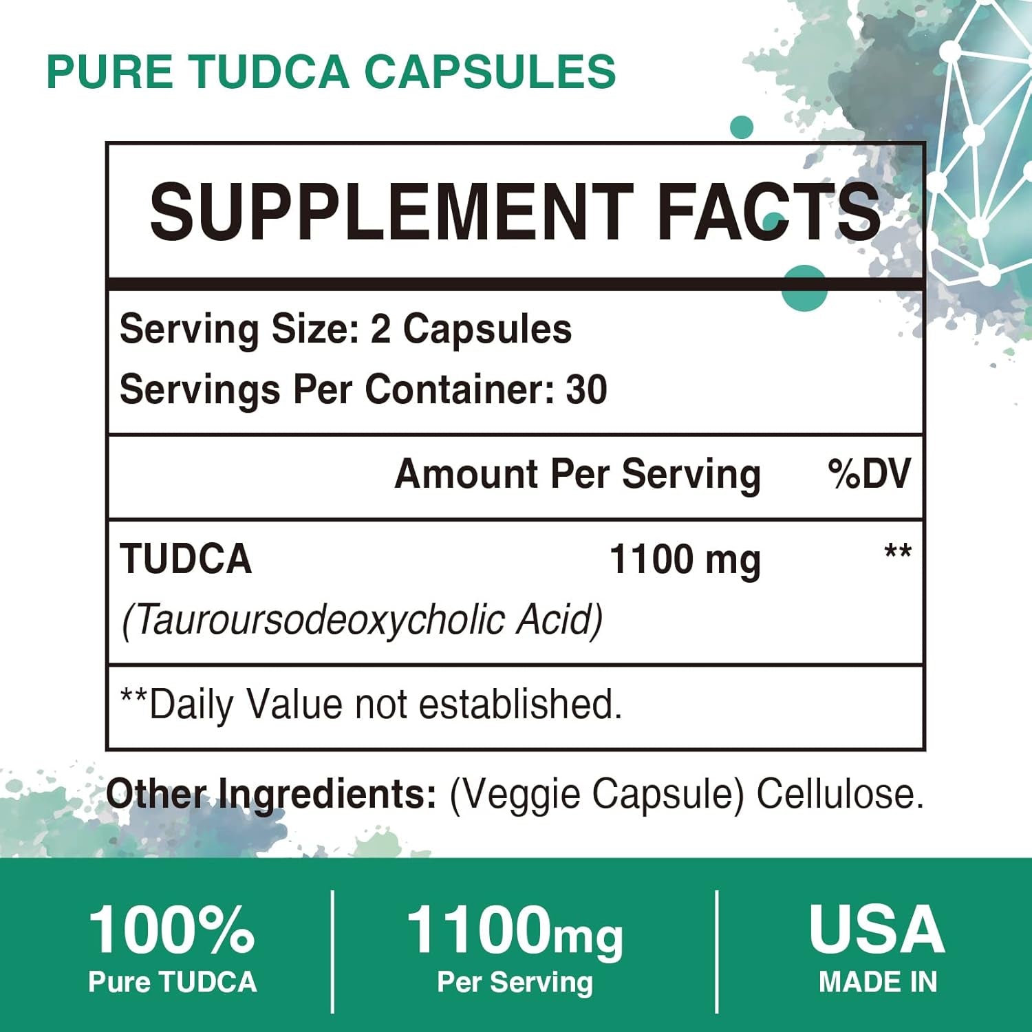 Sambugra TUDCA Liver Supplements 1100Mg, 3Rd Party Tested Ultra Strength Bile Salt TUDCA Supplement, Liver Support for Detox Cleanse and Repair, 60 Capsules