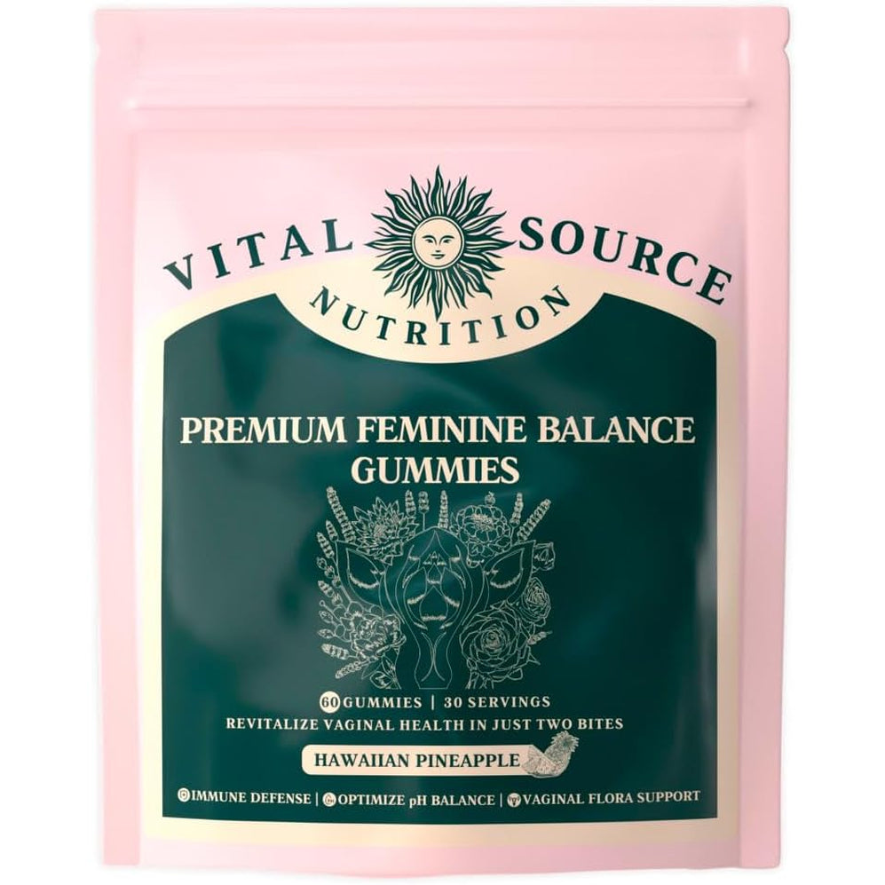 Vital Source Nutrition Vaginal Probiotic Gummies for Women - Ph Balance and Immune Defense, Support Healthy Odor and Vaginal Flora - Vegan, Gluten-Free - Hawaiian Pineapple - 60 Gummies - 30 Servings