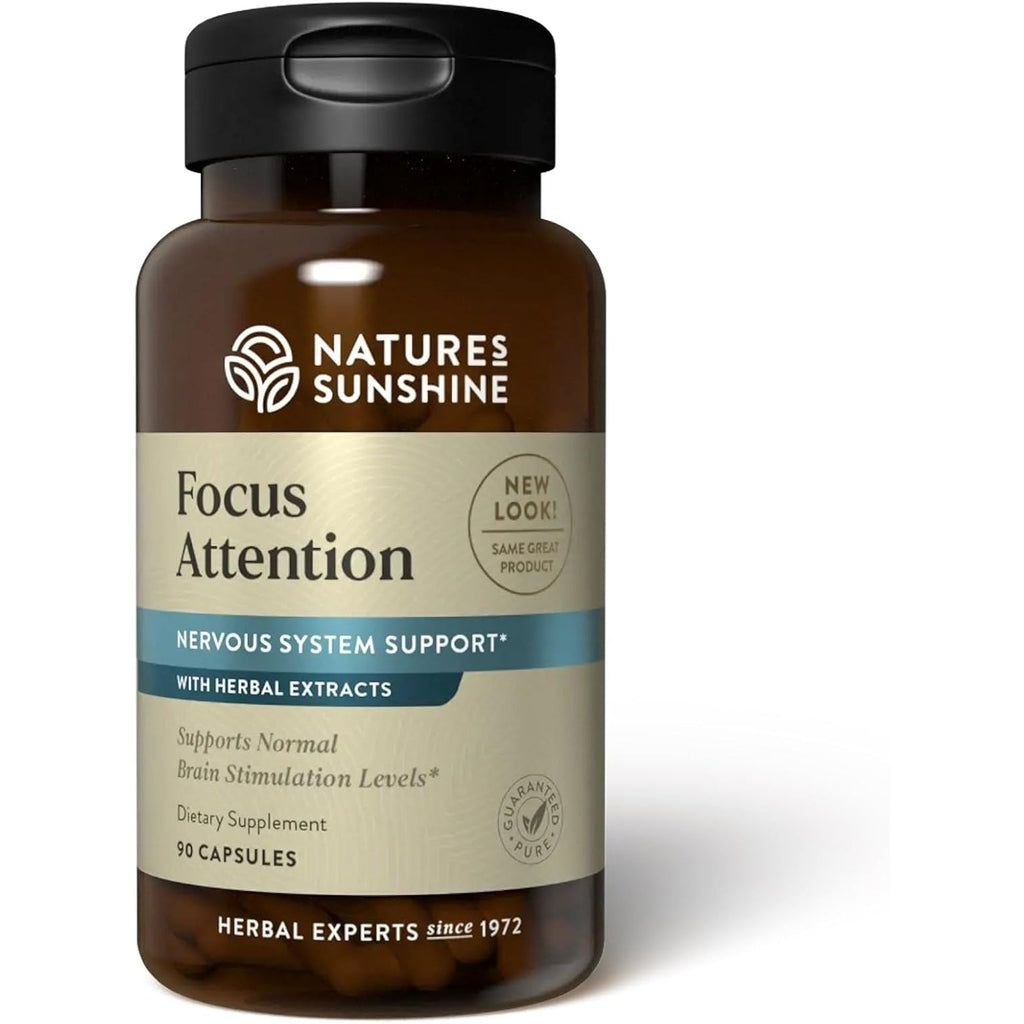 Nature'S Sunshine Focus Attention, 90 Capsules, Provides Nutrients That Help Maintain Normal Brain-Stimulation Levels While Supporting Blood Circulation and Neurotransmitter Levels in the Brain