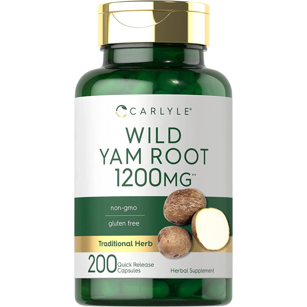 Carlyle Wild Yam Root Capsules | 200 Count | Traditional Herbal Extract | Non-Gmo, Gluten Free