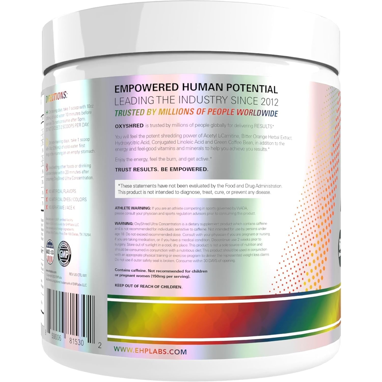 EHP LABS Oxyshred Pre Workout Powder - Preworkout Powder with L Glutamine & Acetyl L Carnitine, Energy Boost Drink - Gummy Snake, 60 Servings