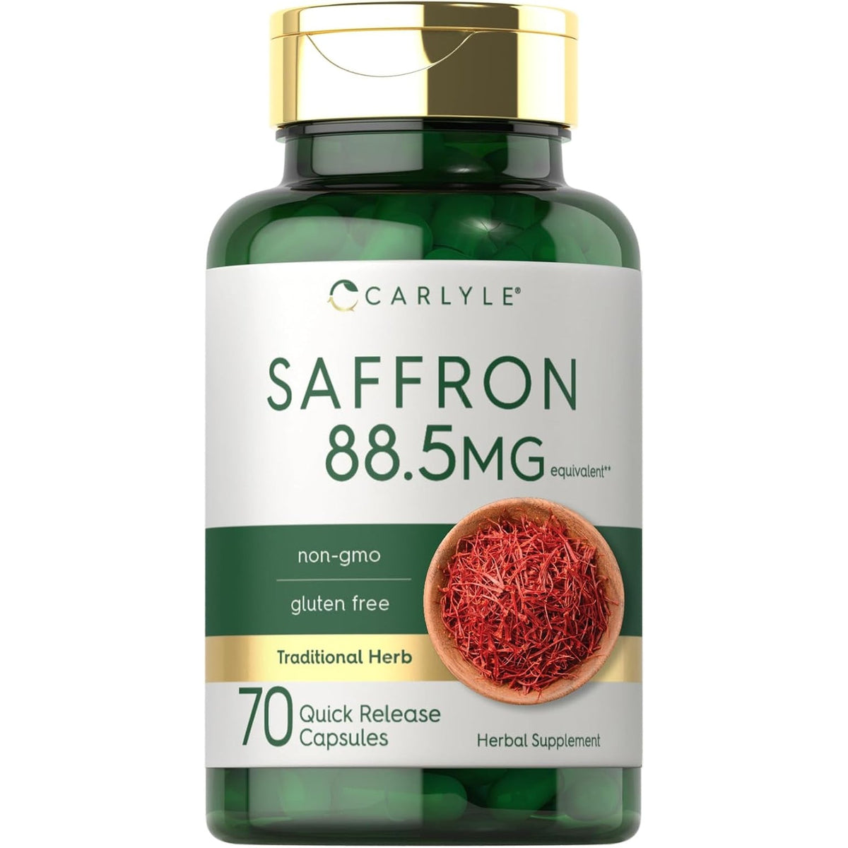 Carlyle Saffron Extract Supplement | 70 Capsules | Pills for Adults | Non-Gmo & Gluten Free