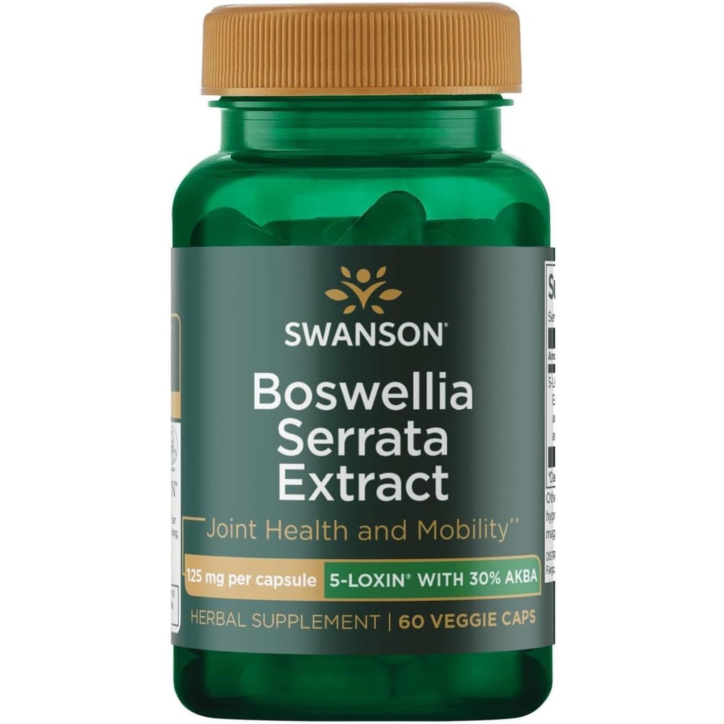 Swanson Boswellia Serrata Extract - Herbal Supplement for Joint Support - Aids Mobility & Flexibility* - Contains 5-LOXIN Standardized Boswellia - Non-Gmo - 60 Veggie Caps