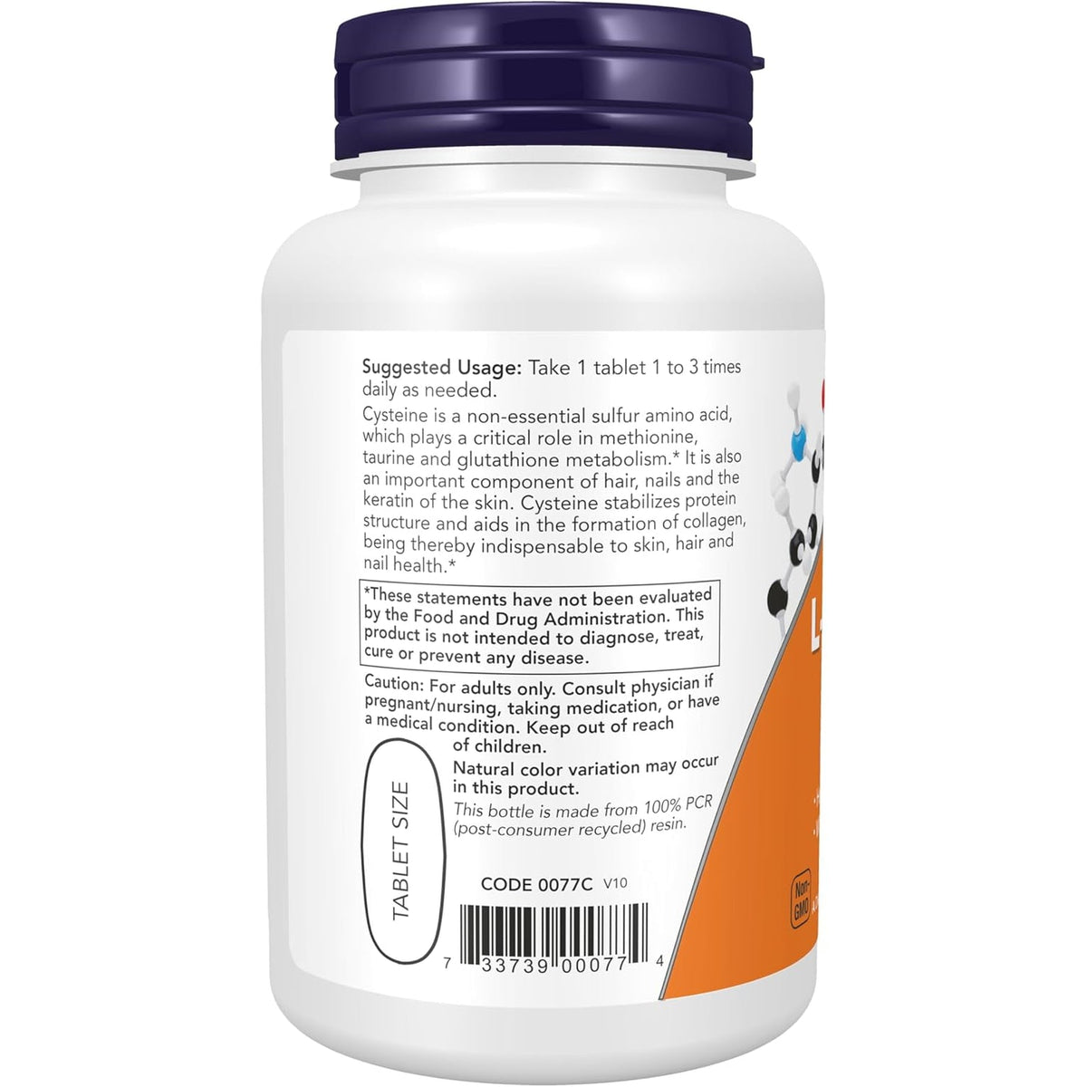 NOW Foods Supplements, L-Cysteine 500 Mg with Vitamins B-6 and C, Structural Support*, 100 Tablets