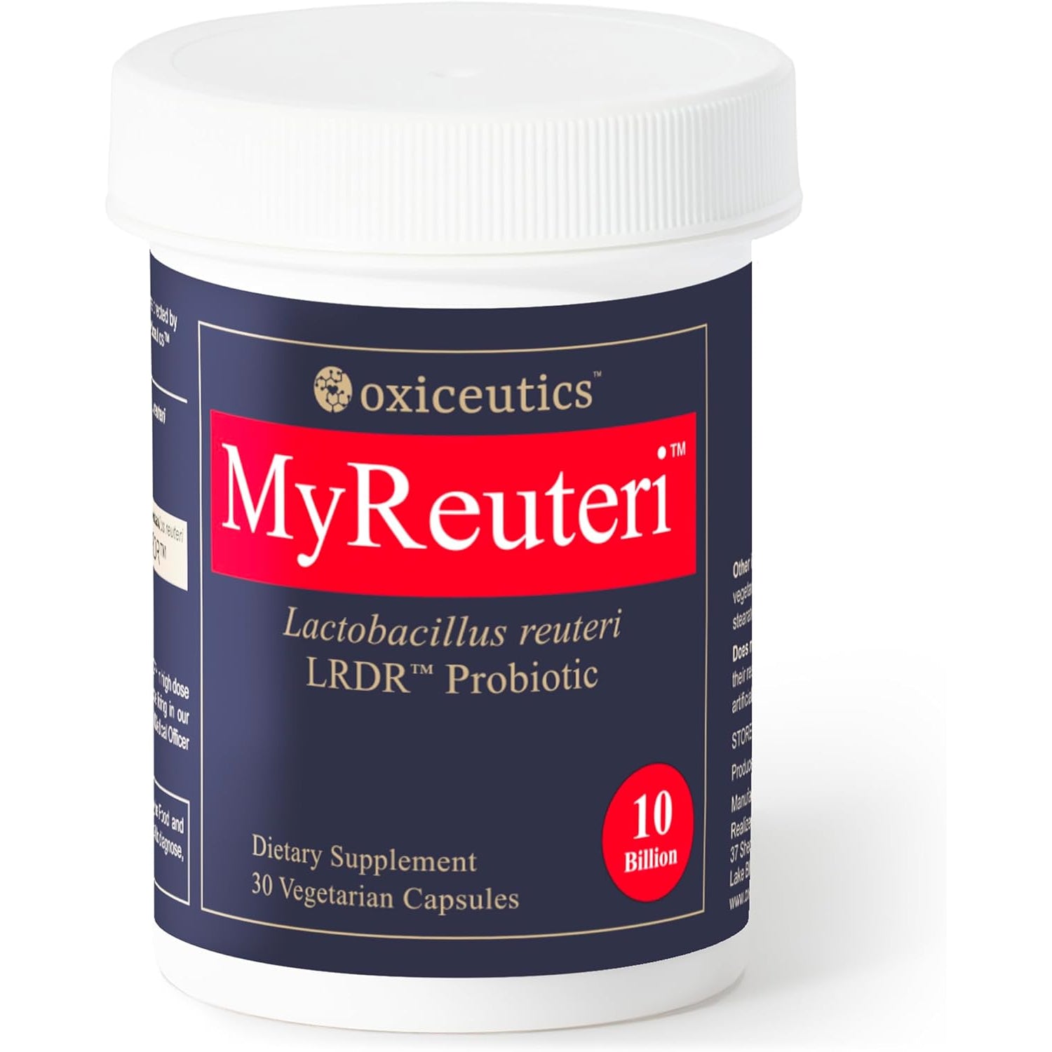 Myreuteri™ 10 Billion CFU Probiotic – Foundational-Strength L. Reuteri LRDR™ + FOS Prebiotic – by Dr. William Davis – Makes Yogurt-Like Superfood – 30 Veg Capsules