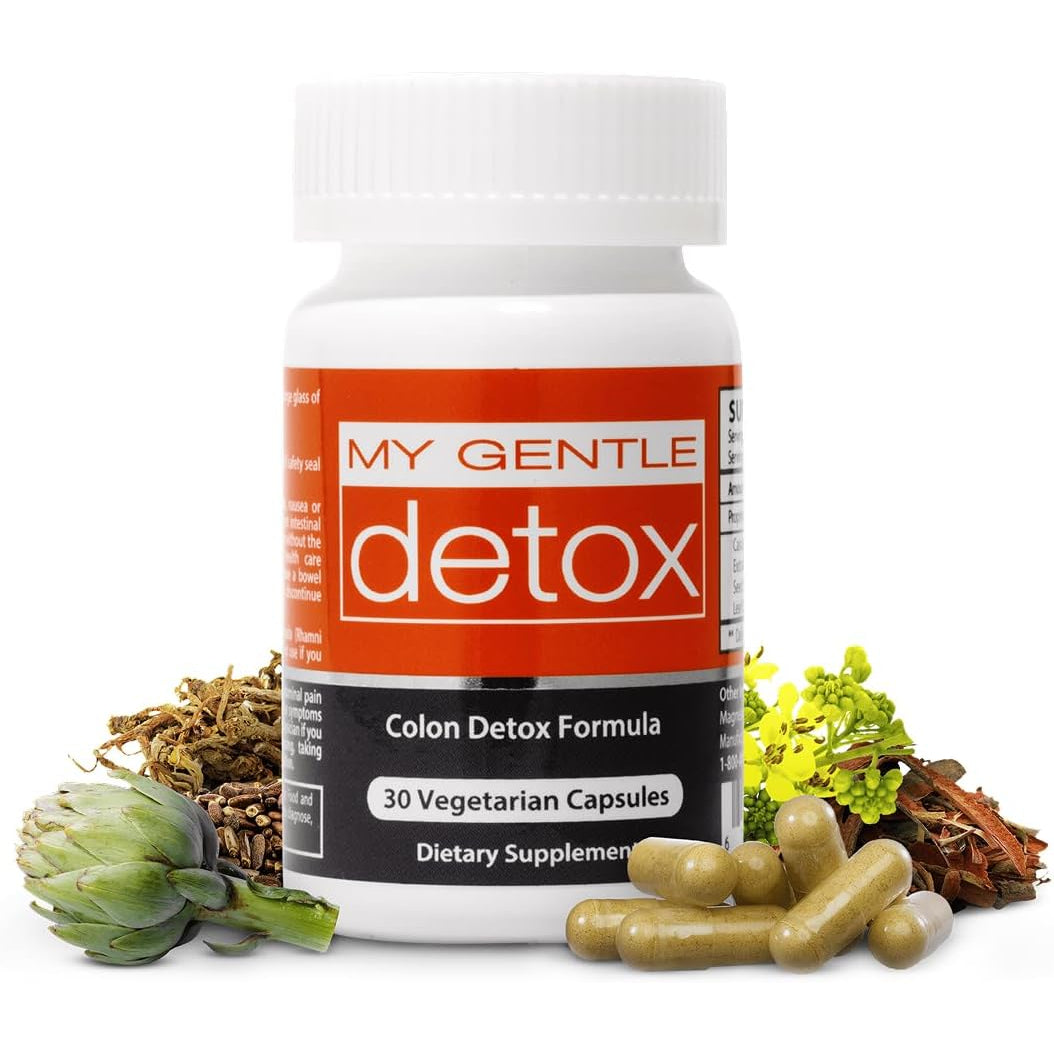 Herbal Nitro My Gentle Detox Cleanse for Women & Men - Poop Pills for Constipation Relief - Overnight Colon Cleanse Natural Supplement for Bloating & Discomfort (30 Capsules)