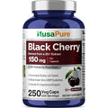 Nusapure Black Cherry Extract 150Mg 250 Veg Capsules Max Potency, Non-Gmo, Bioperine