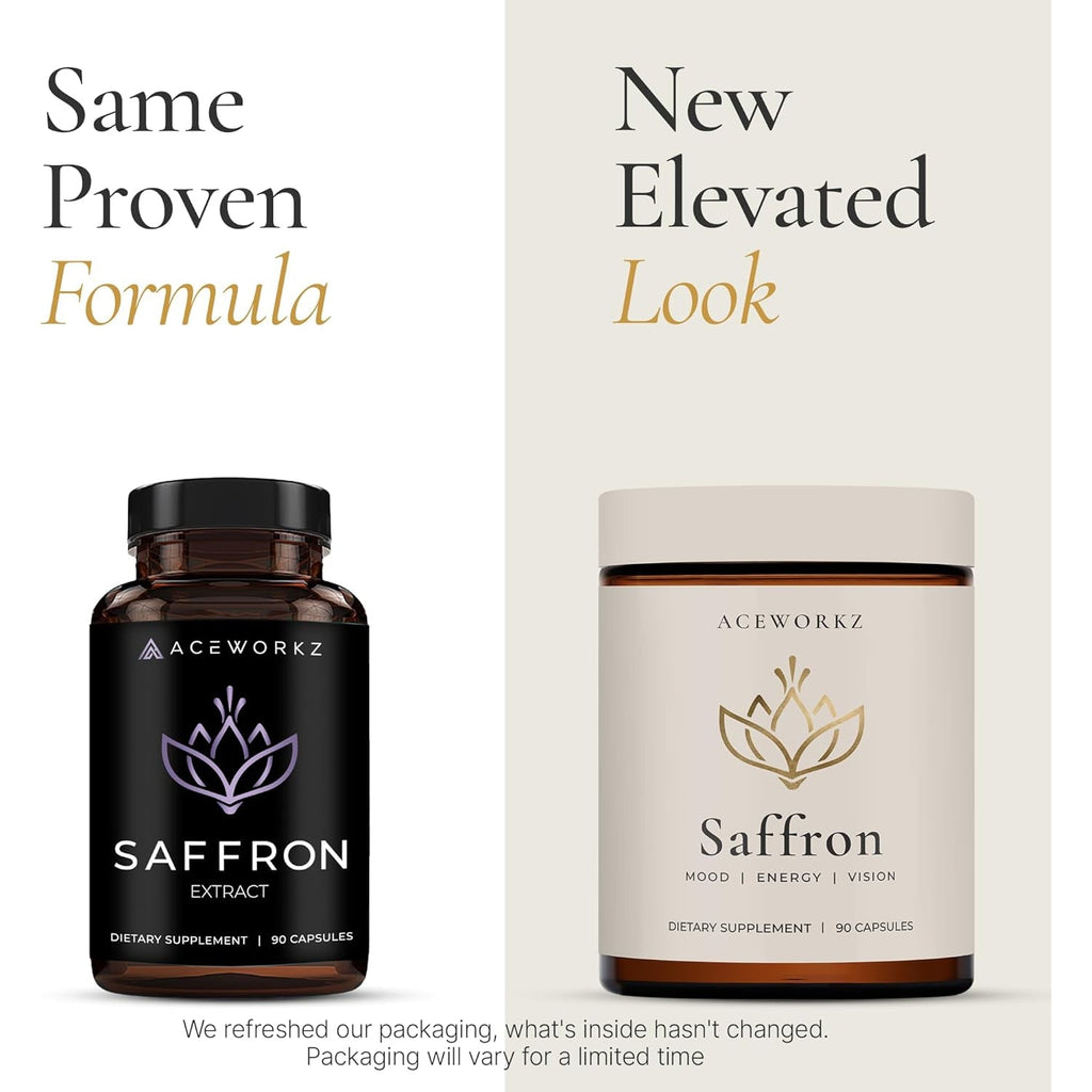 ACEWORKZ Appetite Suppressant for Weight Loss – Organic Saffron Extract with Bioperine® for Enhanced Absorption – Supports Energy & Mood (90 Capsules)