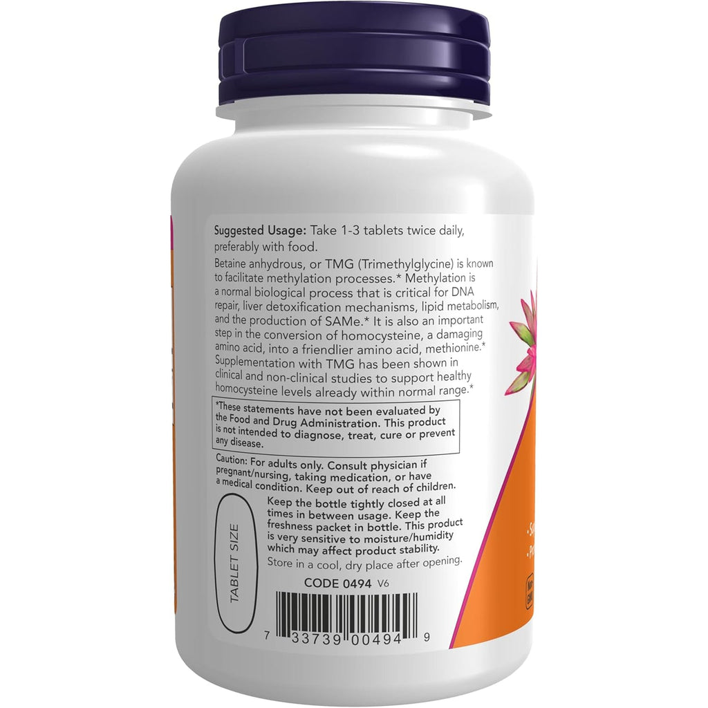 Now Foods Extra Strength TMG 1,000 Mg Tabs, 100 Ct