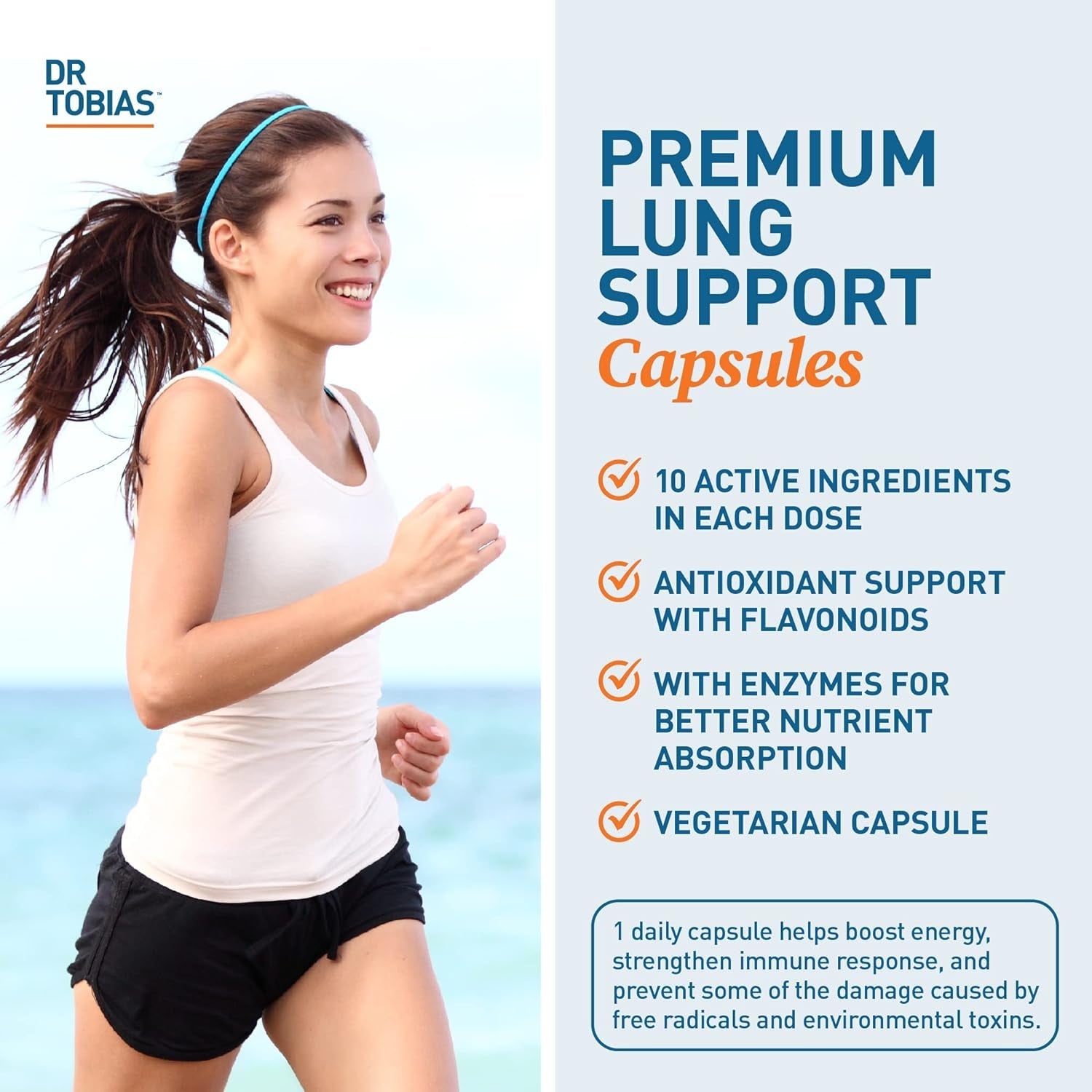 Dr. Tobias Lung Health - Lung Support Supplement with Vitamin C, Butterbur, Quercetin & Bromelain | Lung Cleanse & Detox Formula for Bronchial & Respiratory System Non-Gmo (60 Capsules, 60 Servings)