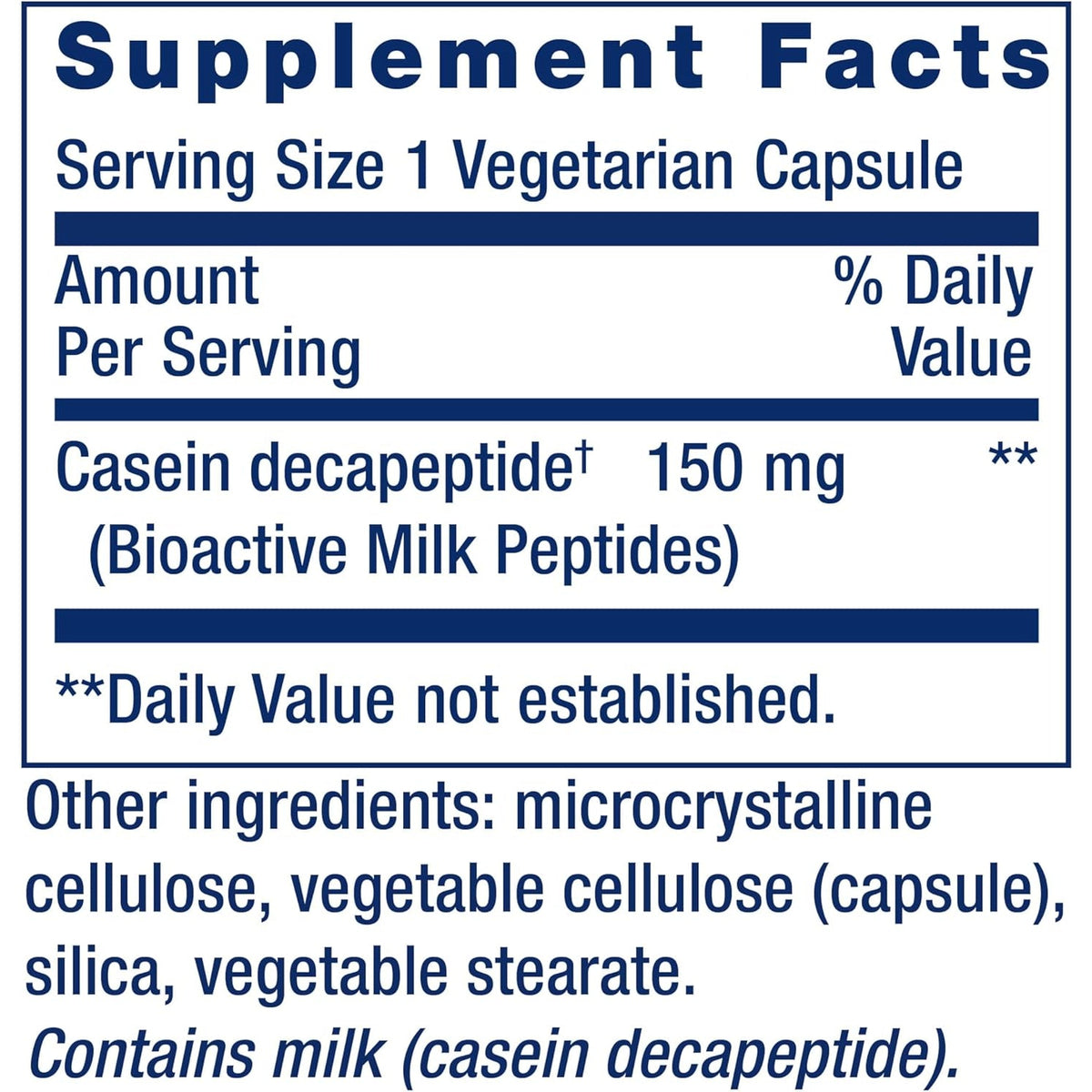 Life Extension Bioactive Milk Peptides, Healthy Mood Support, Sleep Supplement, Relaxation, Milk Peptides, Casein Decapeptide, Hormone-Free, Gluten-Free, Non-Gmo, Vegetarian, 30 Capsules