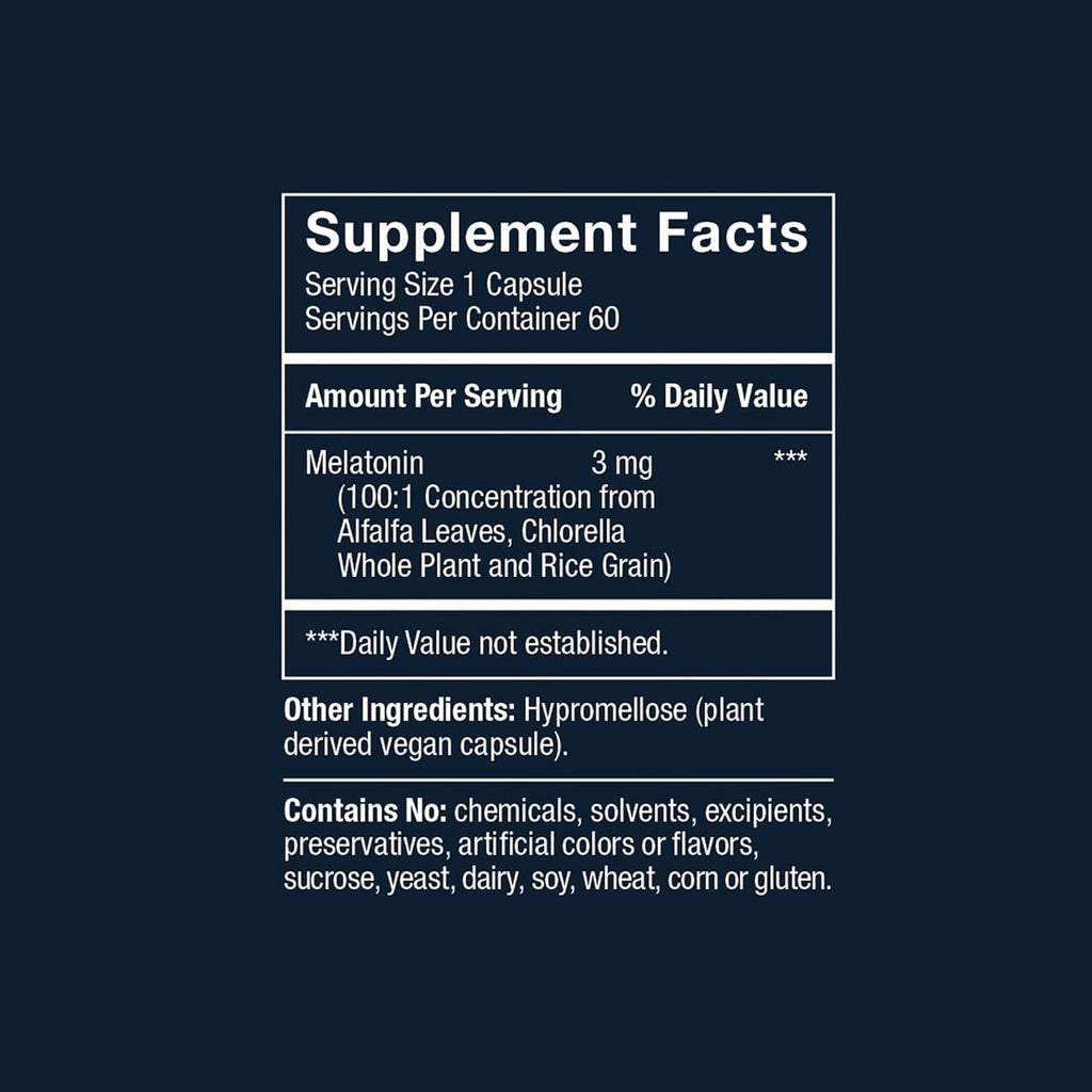 Herbatonin® 3Mg - the First Phyto-Melatonin (Natural Plant Melatonin) for Sleep Cycle, Body Clock and Circadian Rhythm Support for Jet Lag, Shift Work and Sleeplessness 60 Vegan Capsules