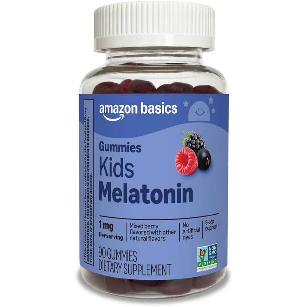 Amazon Basics Kids Melatonin 1 Mg Dietary Supplement Gummies 90 Count