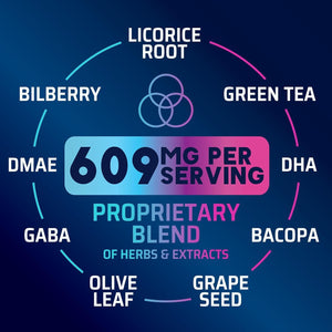 Brain Memory Supplement Pills - 3X Strength Nootropics for Concentration, Clarity & Focus Support - Brain Health Cognitive Vitamins with Bacopa, Phosphatidylserine & DMAE, Brain Booster - 60 Capsules