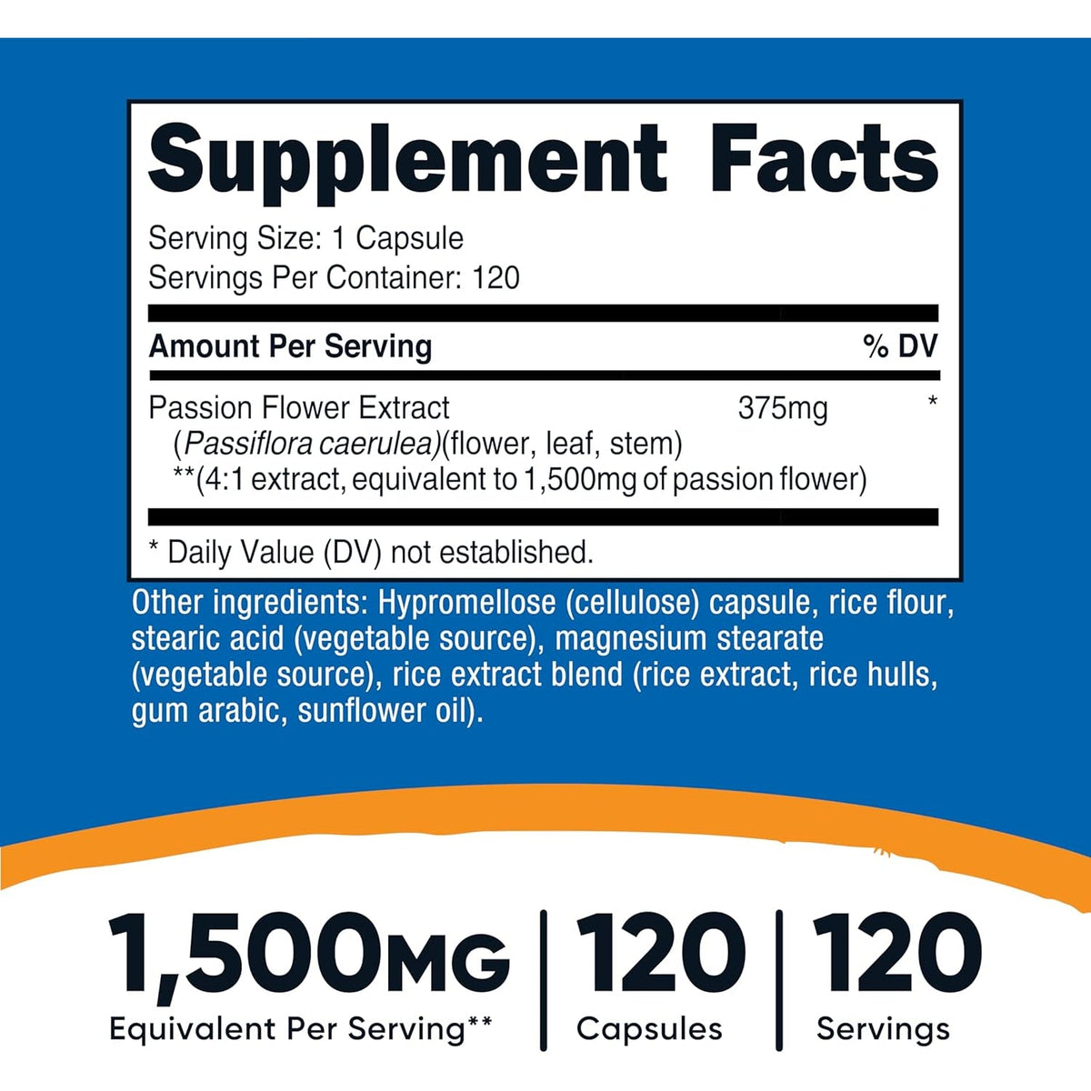 Nutricost Passion Flower Extract 120 Capsules for 120 Servings per Bottle - Gluten Free, Non-Gmo, and Vegetarian Friendly