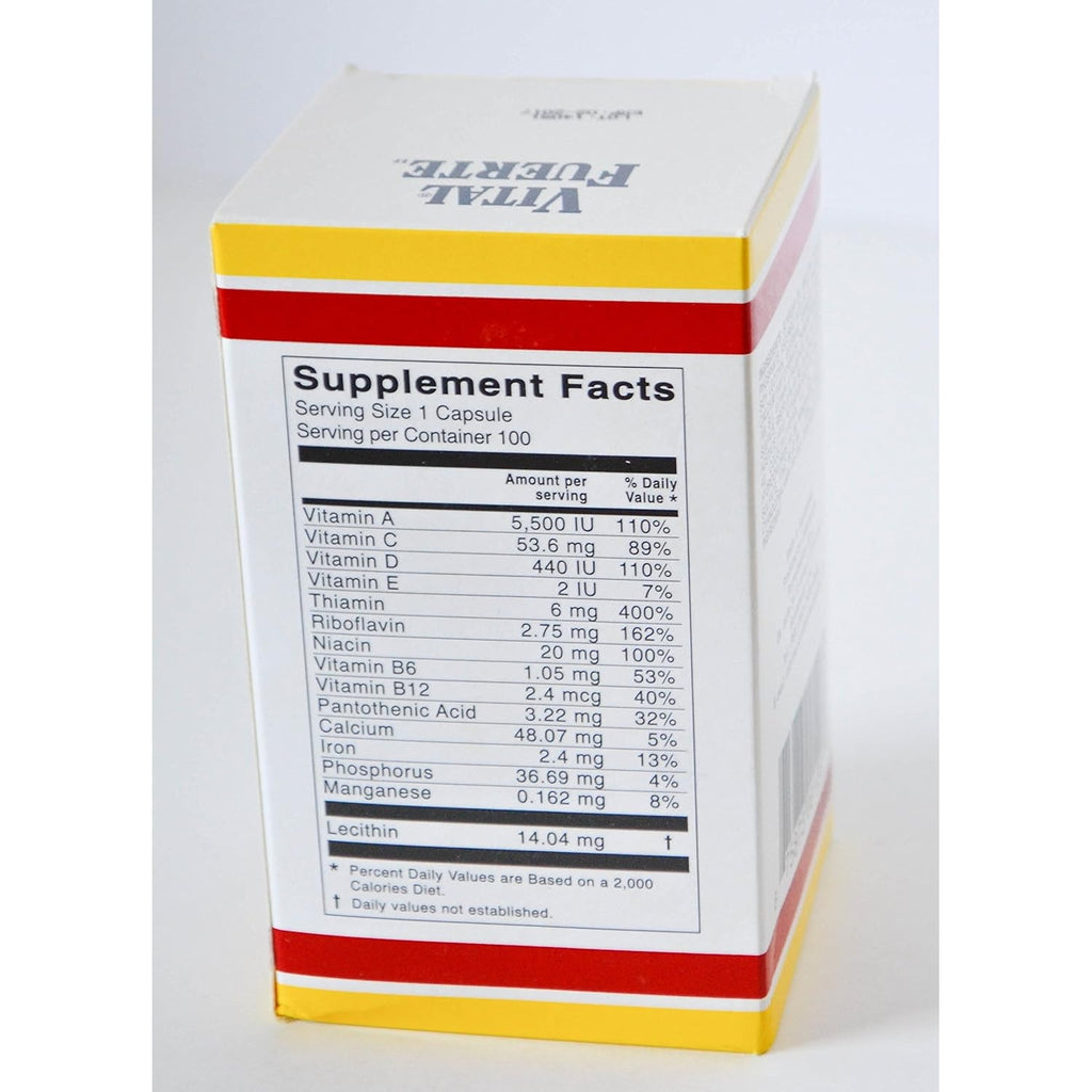 Vitamins and Minerals Dietary Supplement 100 Capsules Antioxidant