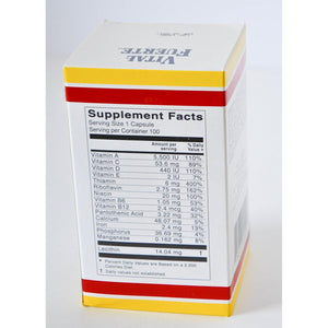 Vitamins and Minerals Dietary Supplement 100 Capsules Antioxidant
