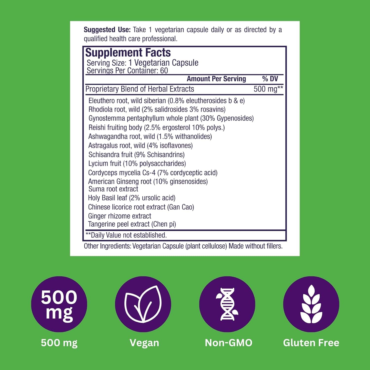 Paradise Herbs, Imperial Adaptogens, with Ashwagandha, Astragalus, Rhodiola, Proprietary Adaptogen Blend for Stress Support, Focus & Energy, 60 Vegetarian Capsules