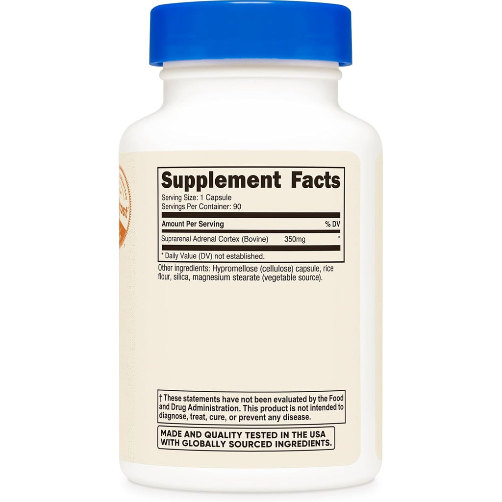 Nutricost Adrenal Glandular (350Mg) 90 Capsules - Bovine Adrenal Cortex Supplement, Gmo-Free, Gluten-Free