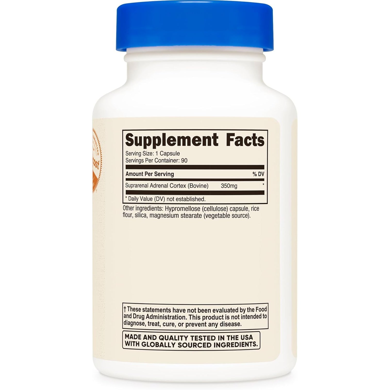 Nutricost Adrenal Glandular (350Mg) 90 Capsules - Bovine Adrenal Cortex Supplement, Gmo-Free, Gluten-Free