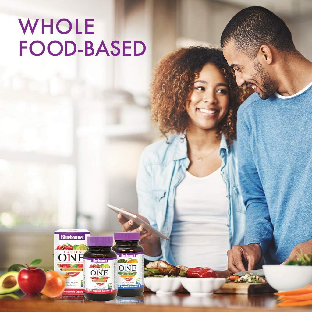 Bluebonnet Nutrition Men’S One Vegetable Capsule, Whole Food Multiple, K2, Organic, Energy, Vitality, Non-Gmo, Gluten, Soy & Milk Free, Kosher, 3 Month Supply, 90 Count