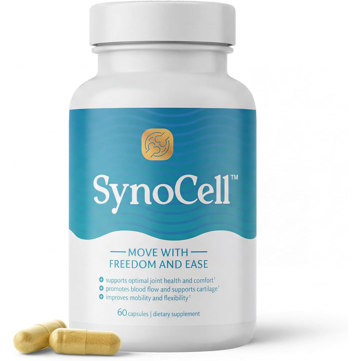 Synocell Glucosamine Chondroitin Complex Back, Neck, and Joint Support Supplement with Boswellia, Quercetin, & MSM - Renew Your Joints from the inside Out - Move with Freedom and Ease