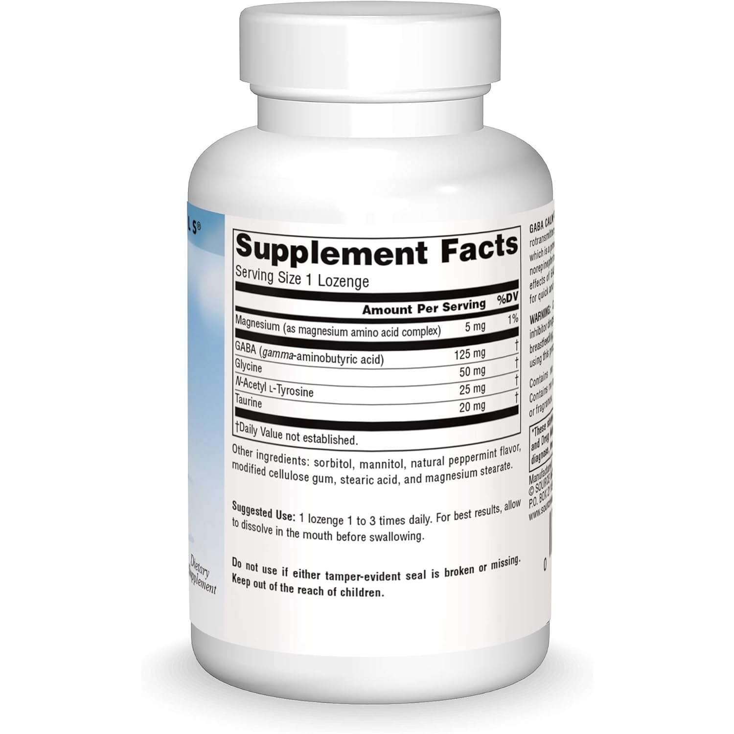 Source Naturals Serene Science, GABA Calm Quick Dissolving Peppermint Flavor* - 60 Lozenges